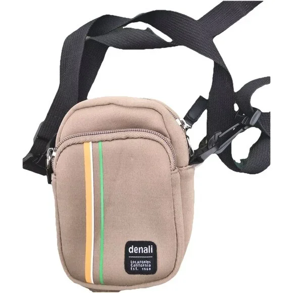 Denali Camera Portable Small Bag Case W Strap Hiking Photography Clip On Tan