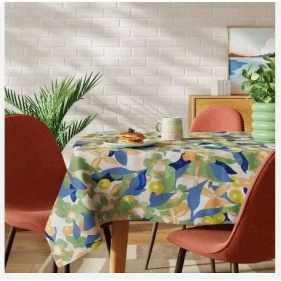 Room Essentials Floral Cotton Rectangular Tablecloth‎ 60x104 Multi Color NEW