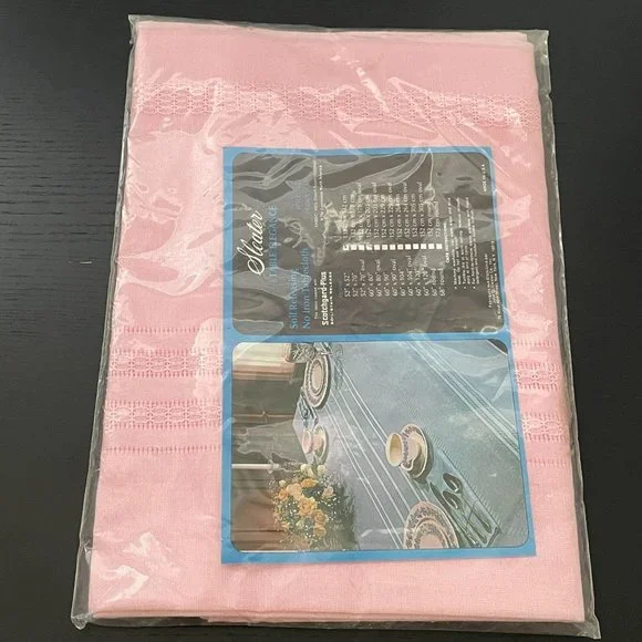 Vintage Sleater Tablecloth Pink Square 52x52 No-Iron Made USA Courtrai Style New