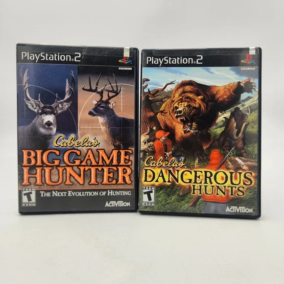 Cabela's Big Game Hunter & Dangerous Hunts Sony PlayStation 2 Game Bundle Lot