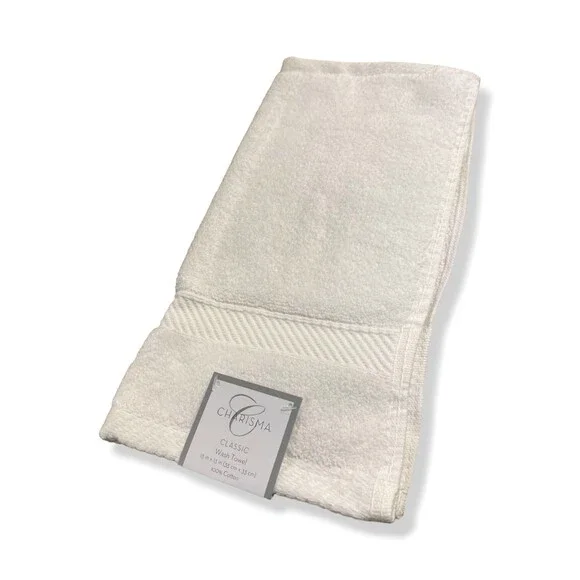 $22 Charisma White Classic Cotton Bathroom Wash cloth Towel 13