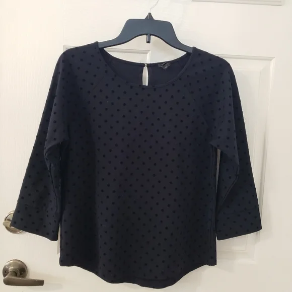 J. Crew black polka-dot si