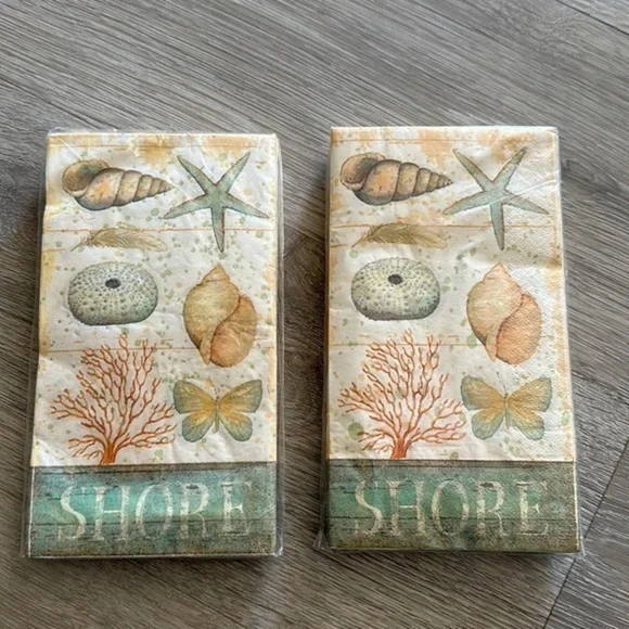 NWT Sea Shore Coastal Beach Bath Napkin Hand Napkin Disposable