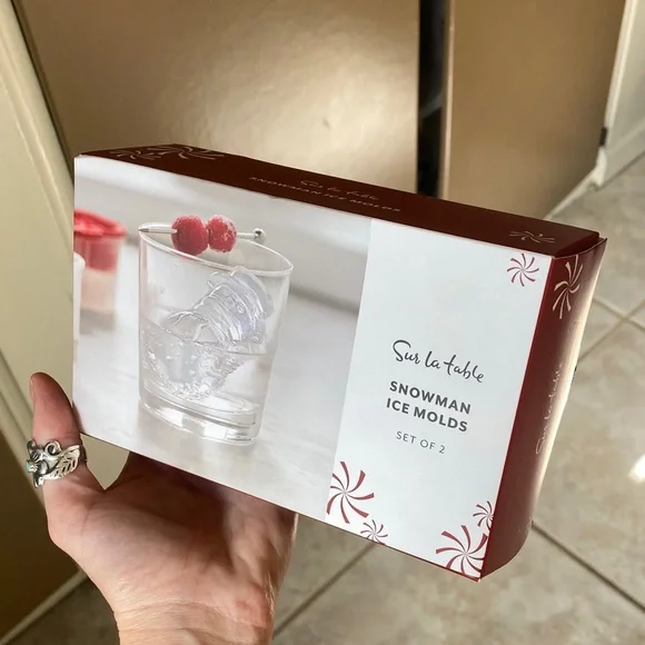 🌼 NWT Sur La Table Festive Snowman Ice Molds
