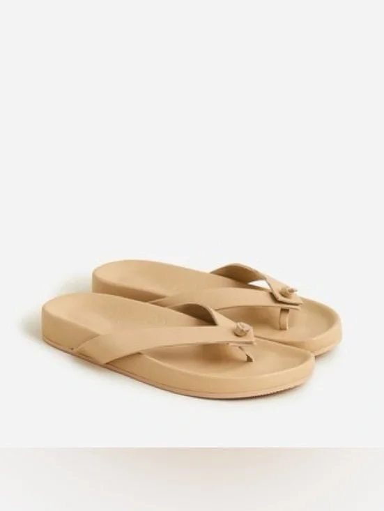 J. Crew 100% Leather Neutral Beige Resortwear Flip Flop Sandals