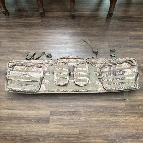 Cabela's Tactical Rifle Gun Case Camo MOLLE Padded Carry Bag 52x16x6