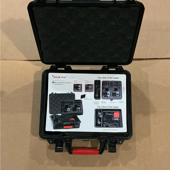 Black Protective Camera Case with Red Handle