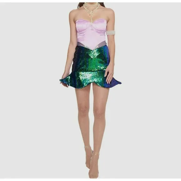 $160 Melonhopper Women's Purple Sea Queen Mermaid Halloween Costume Dress Size L