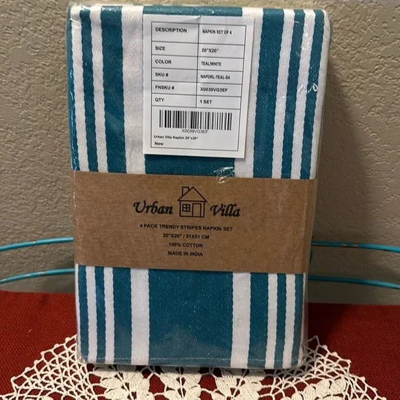 Nwt 4 pack stripes napkin set. 20x20.