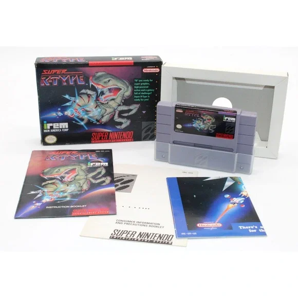 SNES Super R-Type for Super Nintendo‎ CIB Complete w/Manual Poster Dust Cover