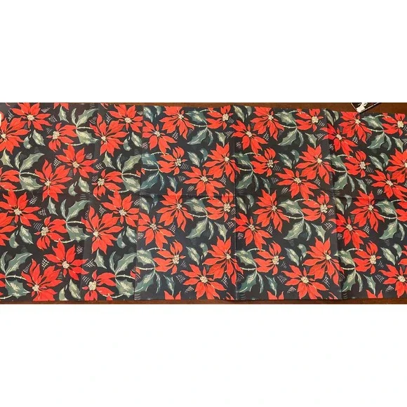 Vintage Christmas‎ Poinsettia Gift Wrap Wrapping Papper UNUSED