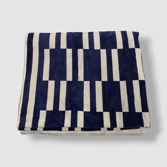Hudson Park Collection Blue Navy Paralela Beach Towel | Size 40 x 70