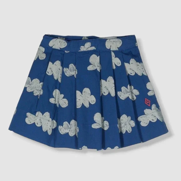 $114 The Animals Observatory Girl's Blue Cloud Cotton Pleated Skirt Size 2Y