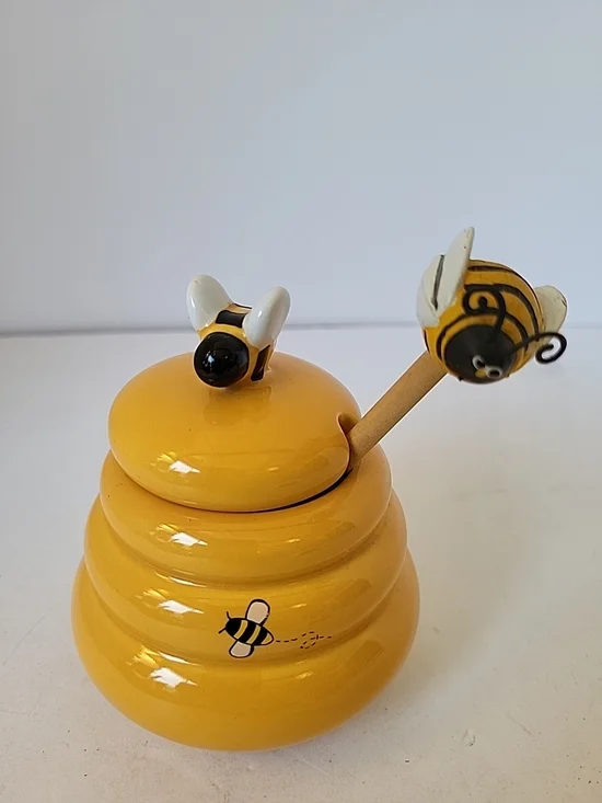 Sur La Table Ceramic Beehive Honey Jar in Sunny Yellow