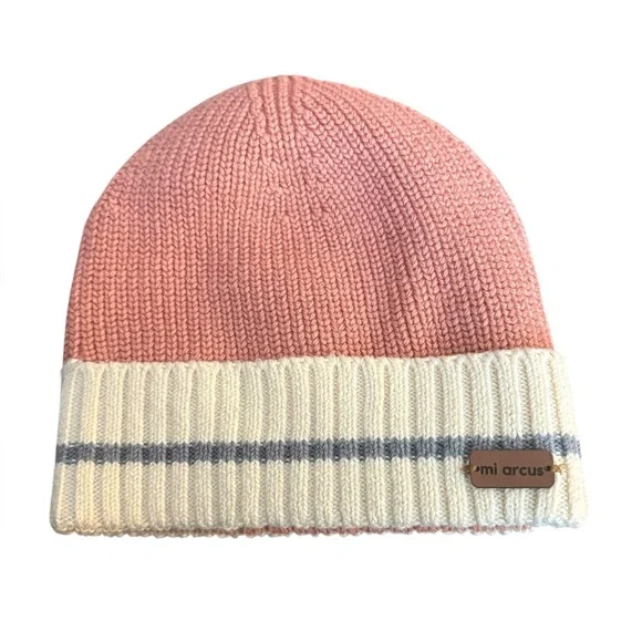 Mi Arcus Pink Baby Hat Size 12 To 24 Months‎ Knit 100% Cotton Winter Hat