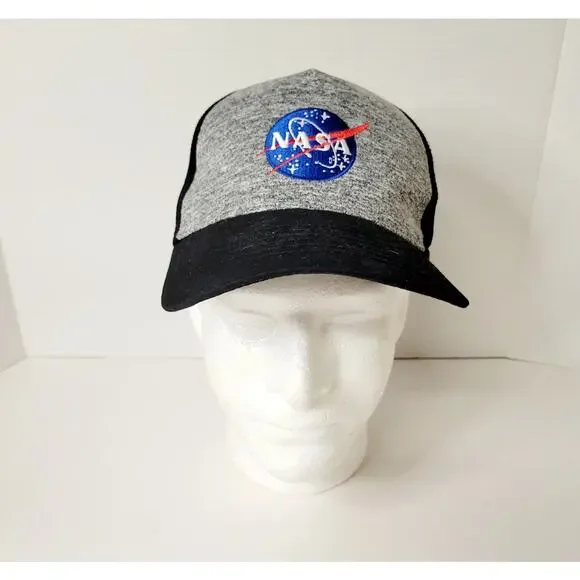 Buzz Aldrin NASA youth‎ Hat Baseball Cap Gray Black Logo Snapback Adjustable