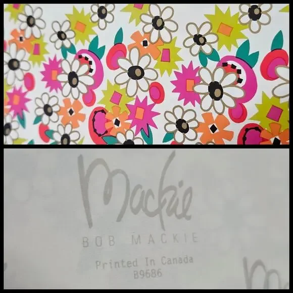 VTG Bob Mackie Bright MCM Floral Gift Wrap Paper - 25 Sheets, 20x26