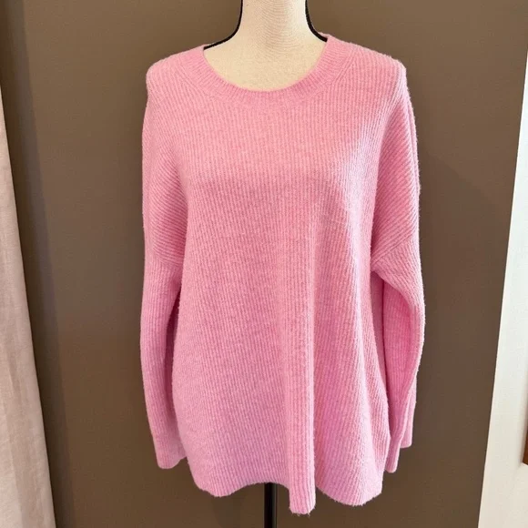 J. Crew Women's Pink Extra Soft Cozy Crewneck Sweater, Size Large