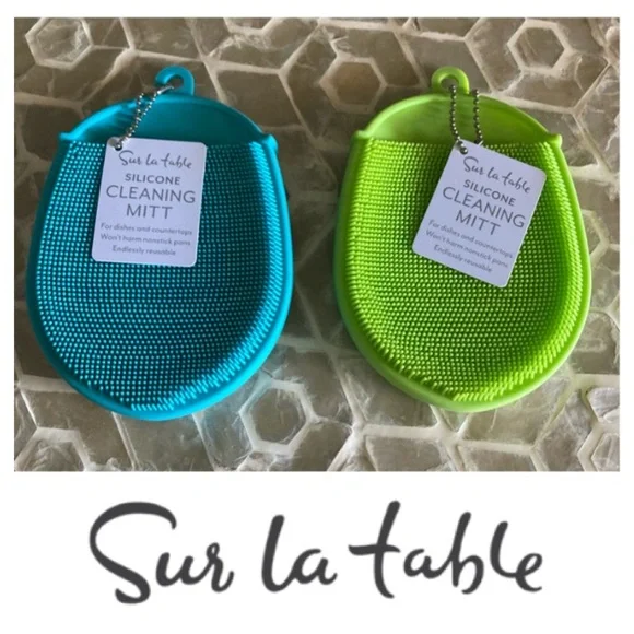 NEW! Sur La Table Silicone Cleaning Mitt (bundle of 2)