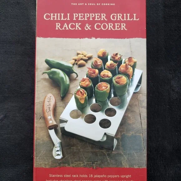 (NWT) Sur la Table Chili Pepper Grill with Rosewood Corer