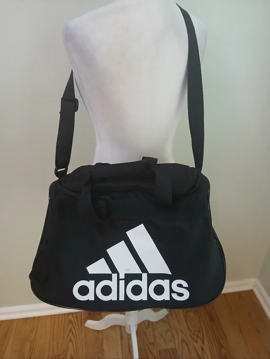 Adidas Black and White Duffel Shoulder Gym Bag NWOT