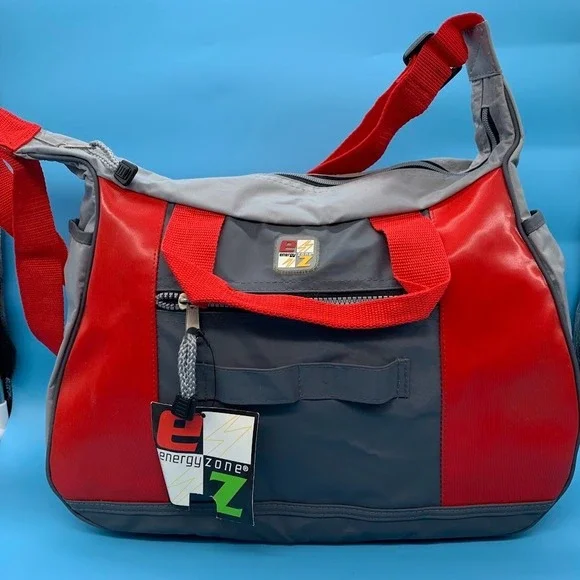 Vintage Energy Zone Nylon Gym‎ Bag Red Small Mini Y2K