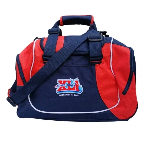 Reebok NFL 2007 Super Bowl Colts Vs Bears XLI Blue Canvas Duffel Bag Gym Travel