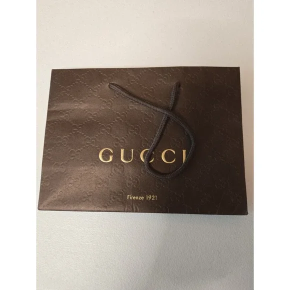 Gucci Brown Shopping Bag Firenze 1921 GG‎ Monogram Rope Handles Medium