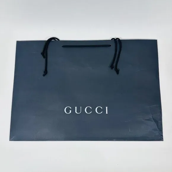 Gucci 26”X17”X8” Authentic Huge Black Shopping Paper Bag Gift Tote Large