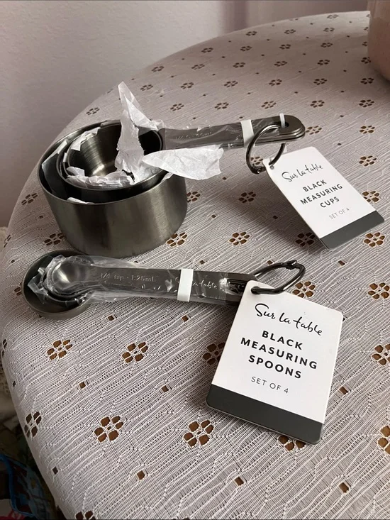Sur La Table Black & Stainless Measuring Cups and Spoons Set