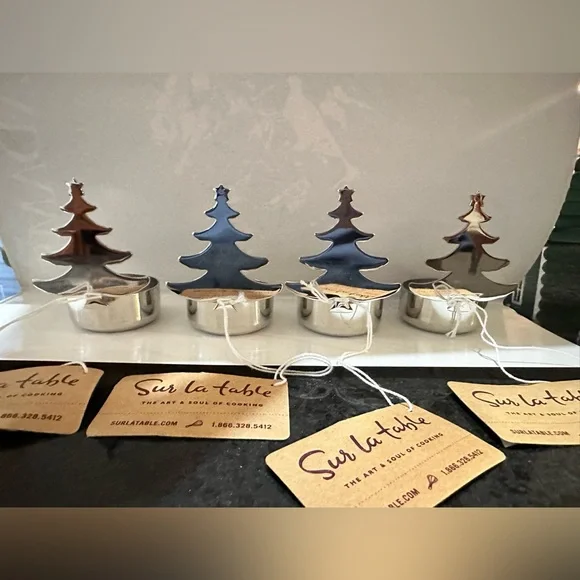 New Sur La Table Christmas Fir Trees Votive holders