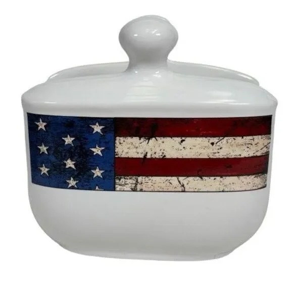 Colonial Napkin Holder American Flag Patriotic 1997 Sakura Warren Kimble USA