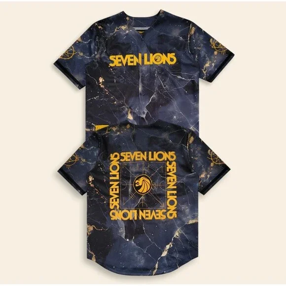 SEVEN LIONS MARBLE & MYST JERSEY EDM Rave Baseball Jersey size XL XLarge