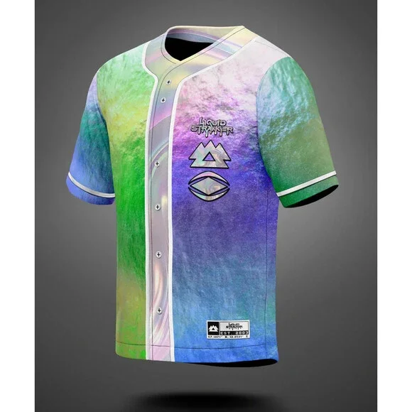 LE Liquid Stranger Split Dimension BASEBALL JERSEY Size XL XLarge EDM RAVE