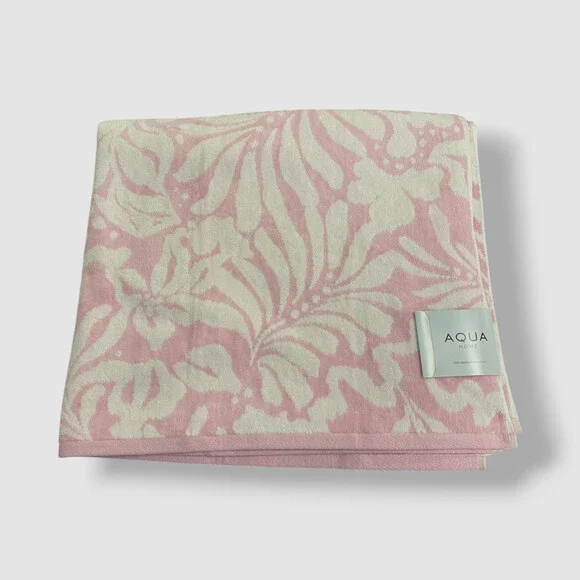 Aqua Home Pink Floral Beach Towel | 40 in x 70 in