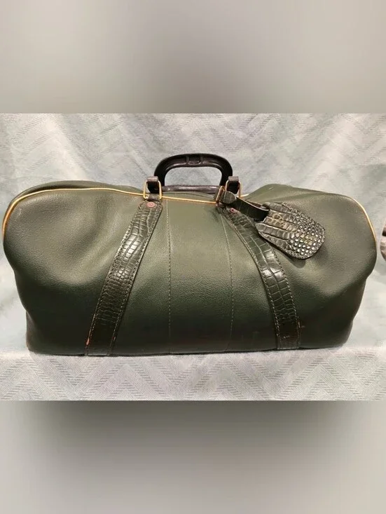 Spalding Dark Green Duffel Bag with Black Handle