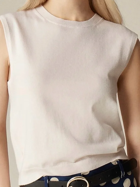 NWT J. Crew Sleeveless Knit Shell Lyocell Blend color “Natural” Size 3X