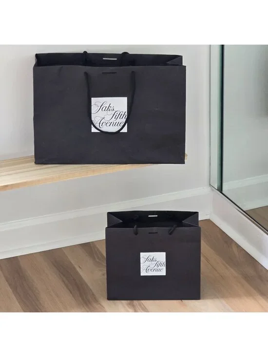 2 Authentic Saks 5th Avenue Paper Shopping Bags Totes