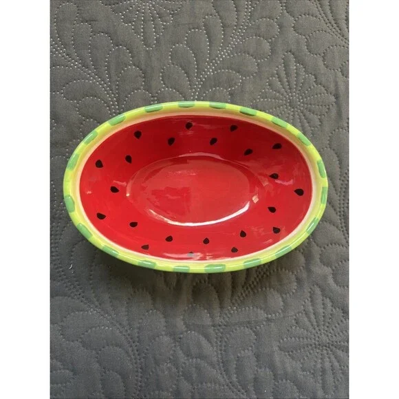 Vintage Sur la Table Watermelon Party Dipping Bowl 5.5 “Lx3.5”Wx2.5”D Serverware