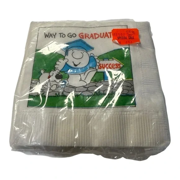 Vintage American Greetings Graduation Napkins Way to Go Graduate 1980s/1990s NWT
