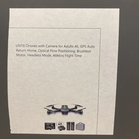 UNTEI Drones with Camera for Adults 4K GPS Auto Return Home EC20-V3 - Black