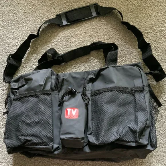 TV Guide Logoed Black Duffel Bag. NWOT