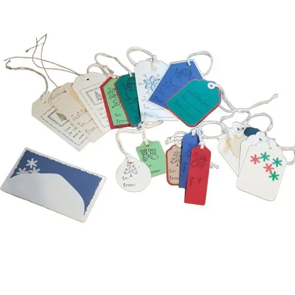 Set of 20 Handmade Christmas Gift Tags