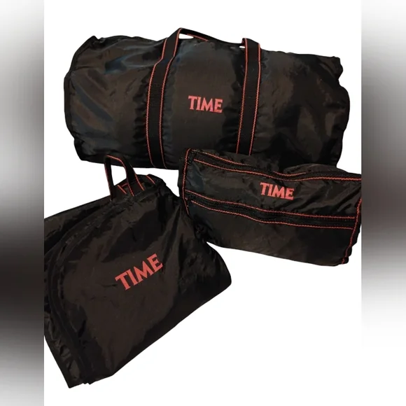 Vintage Time 3 Piece Black Travel Bag Set
