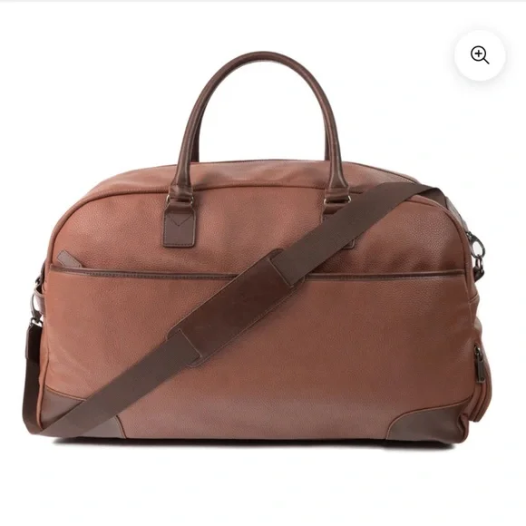 NWT Brouk Large Vegan Leather Duffle Bag Brown