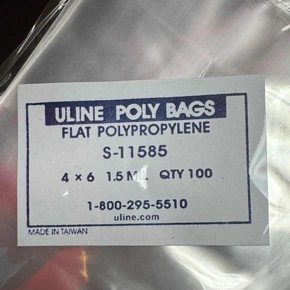 Uline Clear Polypropylene Flat Poly Bags 4 x 6 (10 Packs of 100)