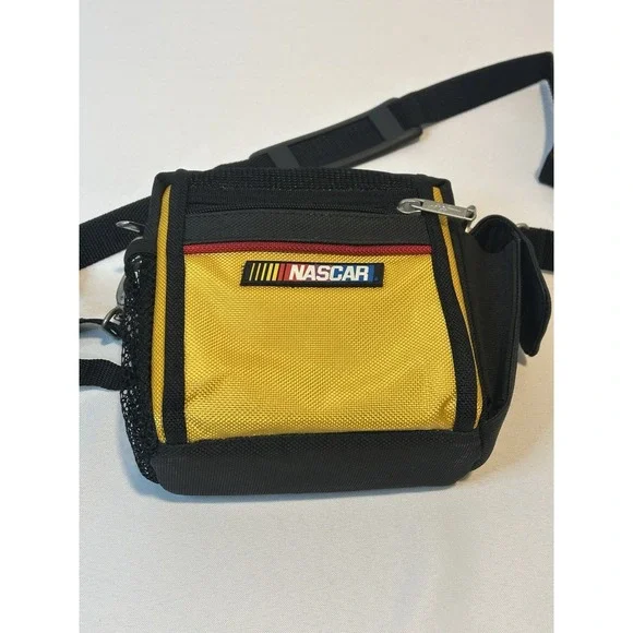 NASCAR Camera Bag Shoulder Bag Yellow w/Logo Vintage