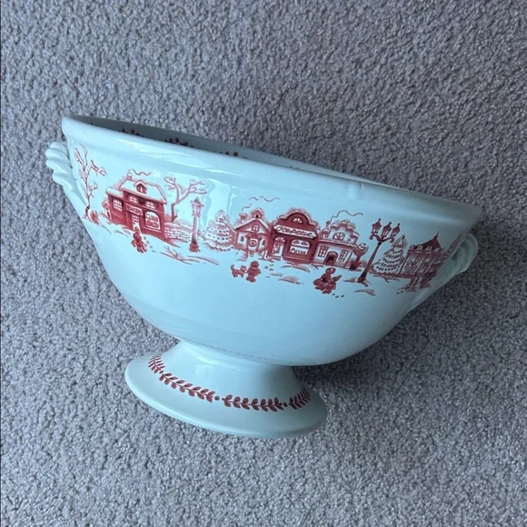 NWT. Sur La Table Italian Large Christmas Themed Serving Dish. Piece 2.