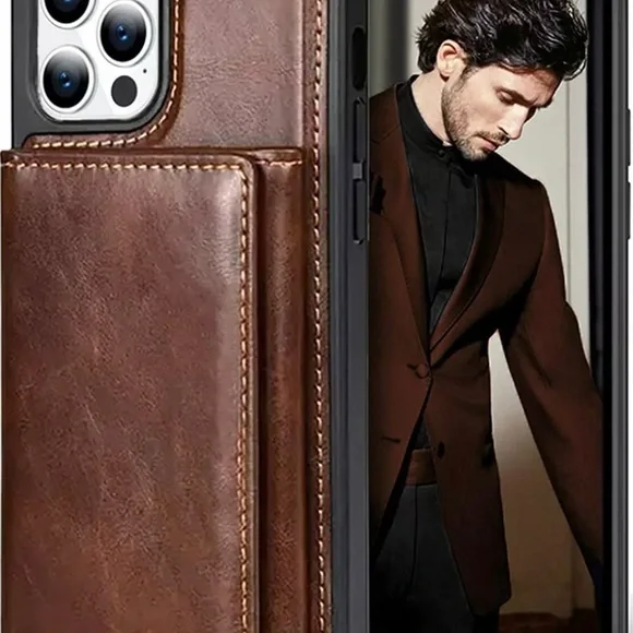 Luxury Leather Magnetic Wallet case with Detachable Card Holder for iPhone 12 pr