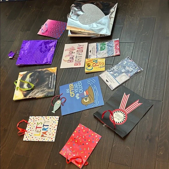 Set of 12 Assorted Gift Bags: Generic, Birthday, Congrats, Baby